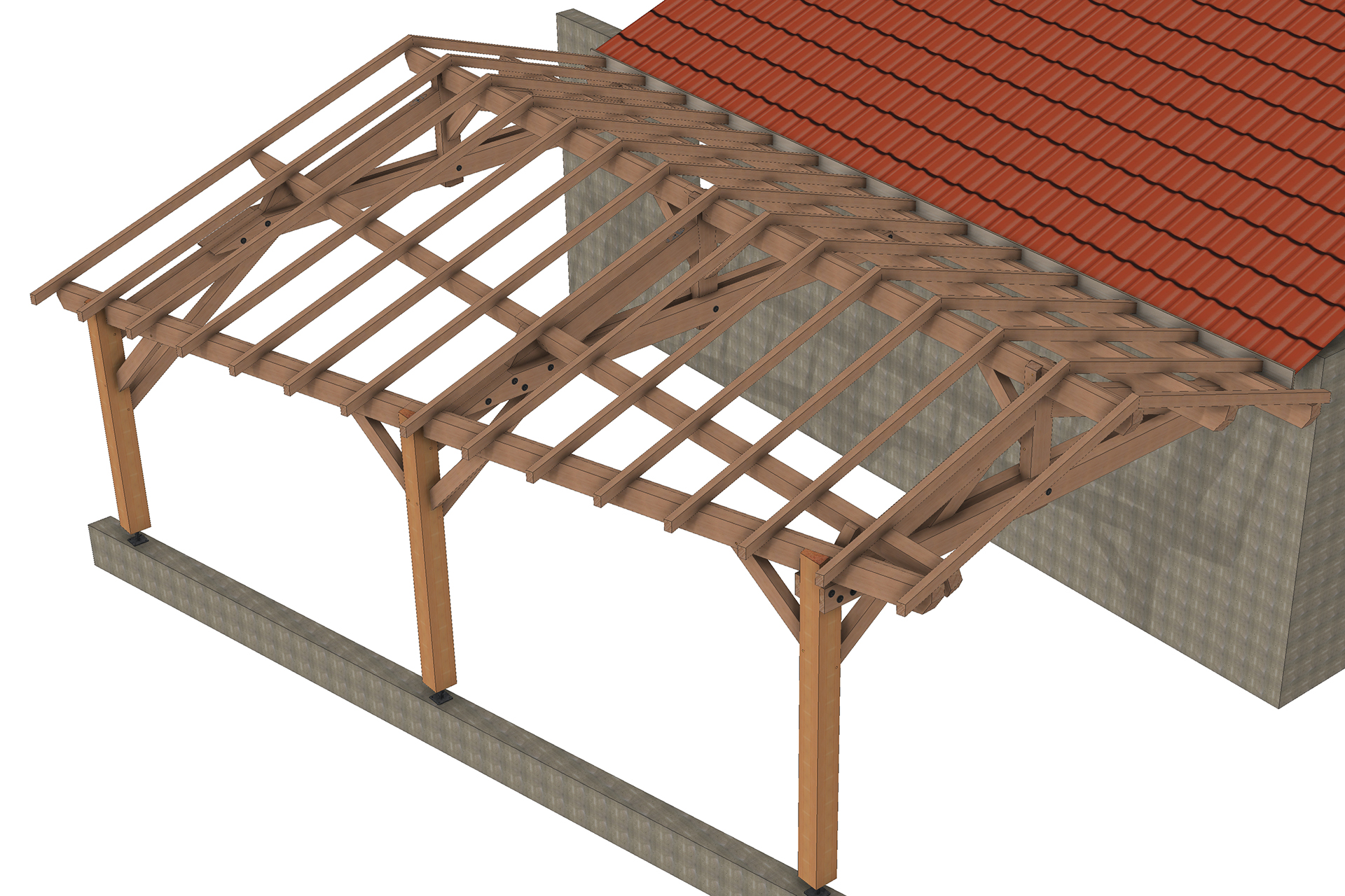 Bureau d'études structures bois auvent